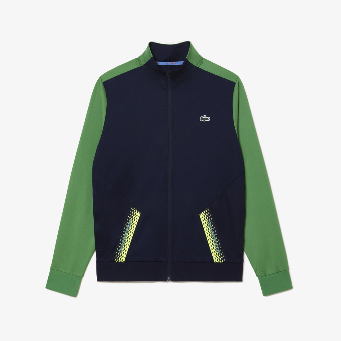 Lacoste Tennis Zipped Ripstop Men's Sweatshirts Navy / Green | 126-TDBZOW