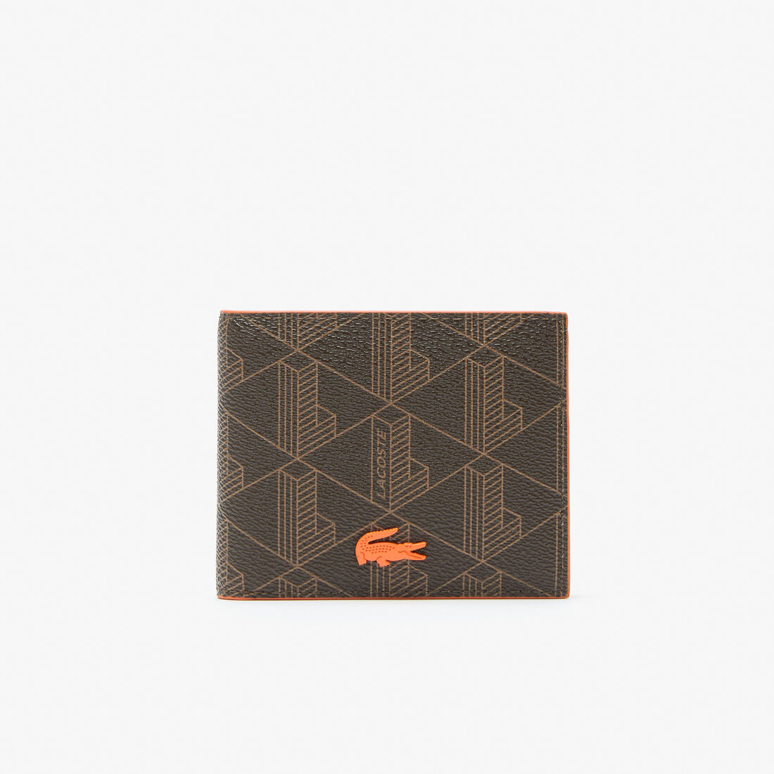 Lacoste The Blend Neon Details Crocodile Monogram Canvas Men's Wallets Brown | 341-UDWRQA