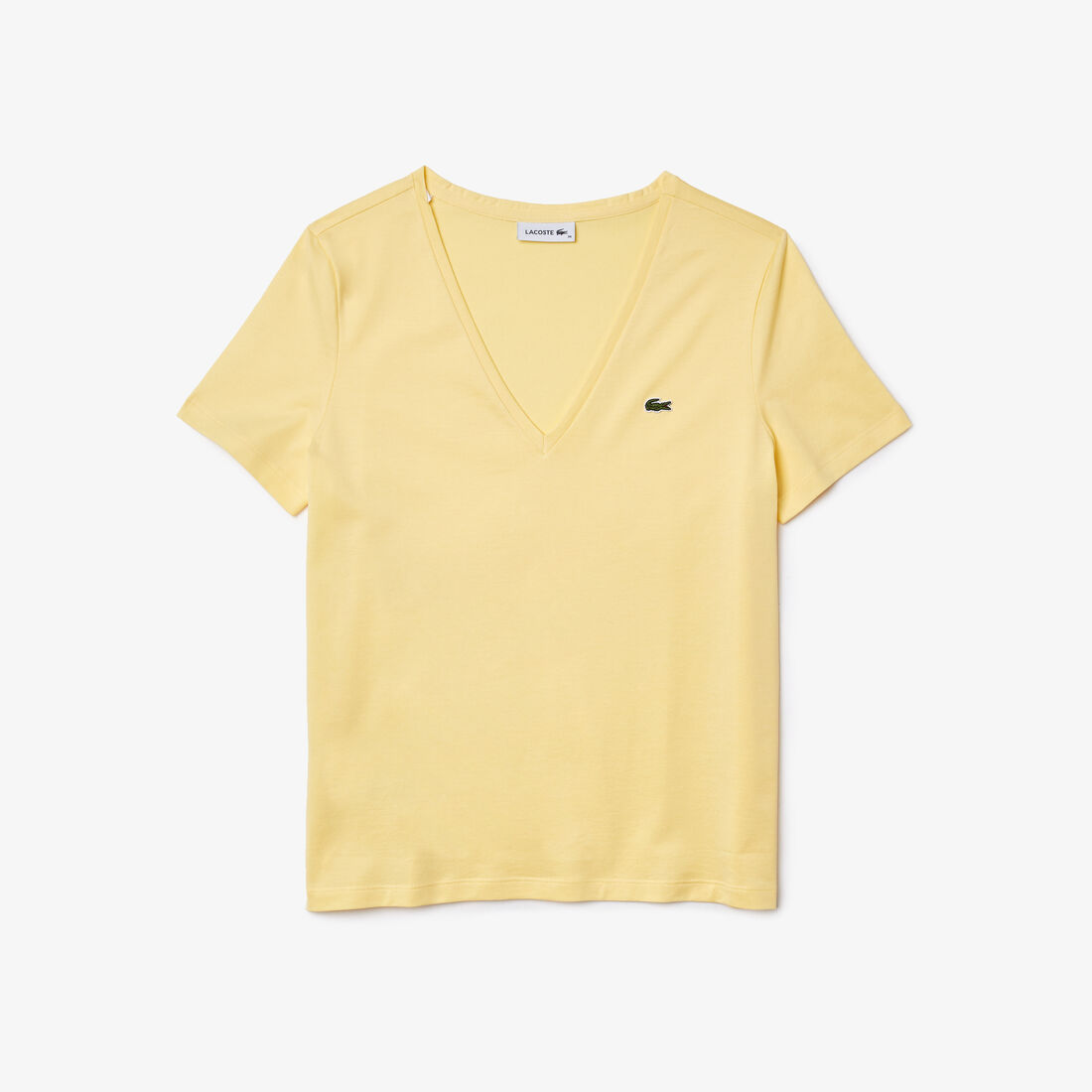 Lacoste V-neck Loose Fit Cotton Women's T Shirts Yellow | 834-JGFYWD