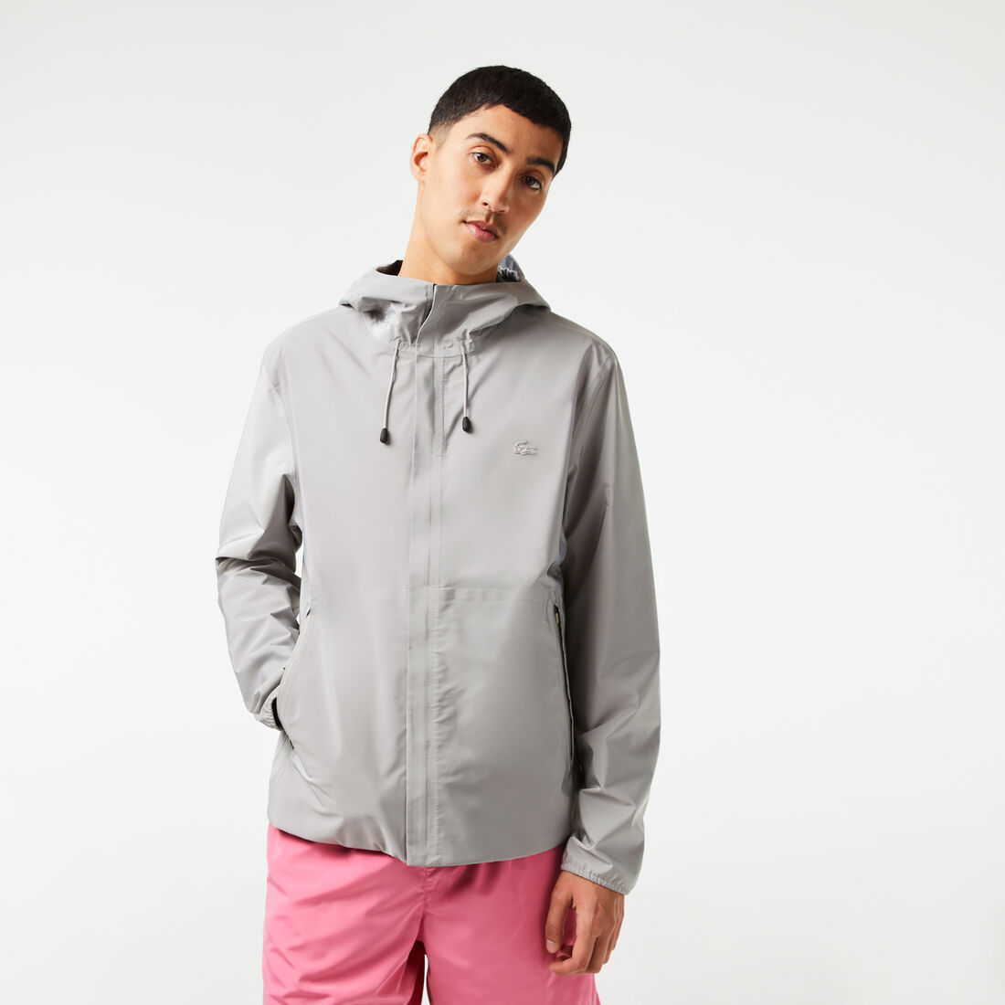 Lacoste Waterproof Short Track Men's Jackets Grey | 340-LWVTRJ