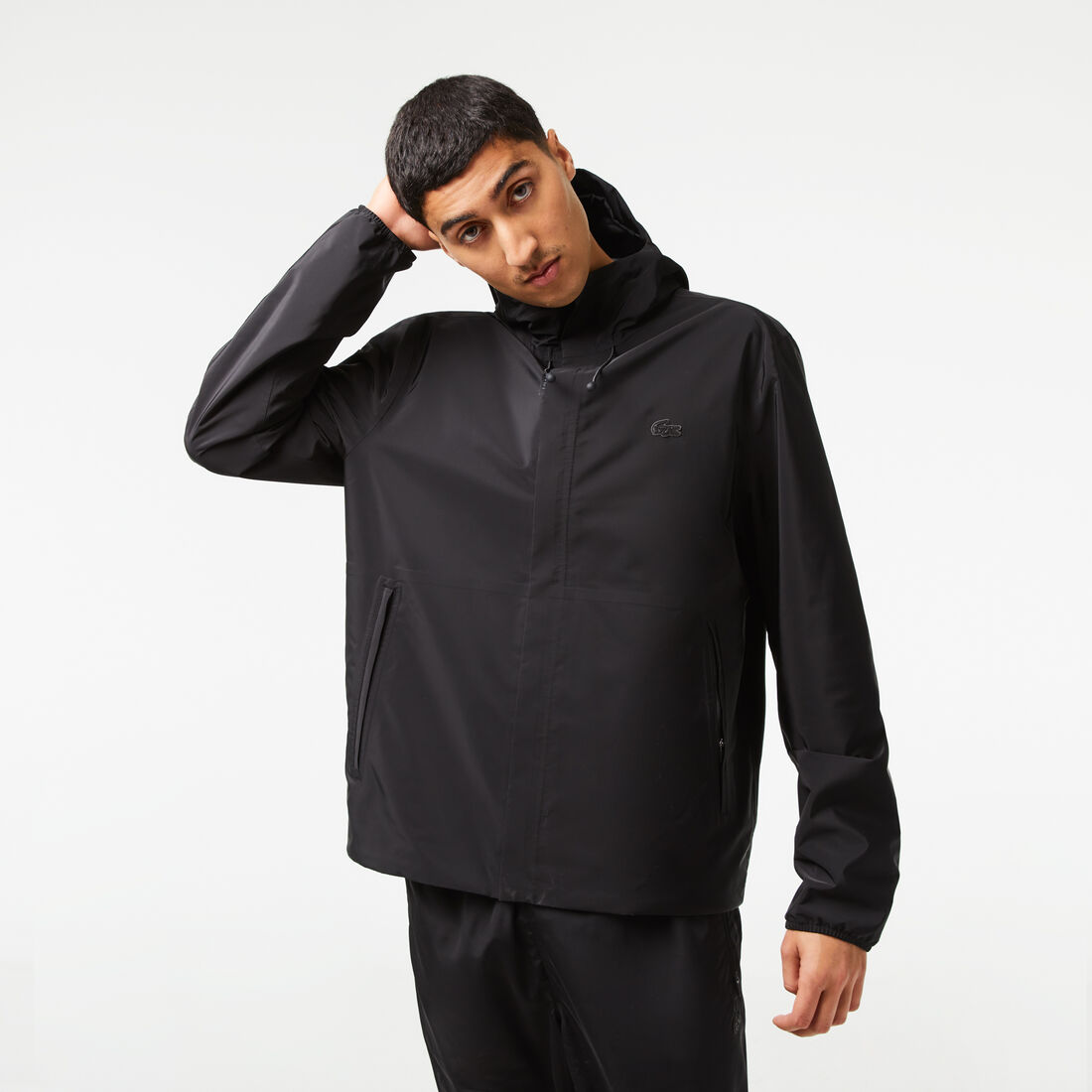 Lacoste Waterproof Short Track Men's Jackets Black | 724-MGFWEP