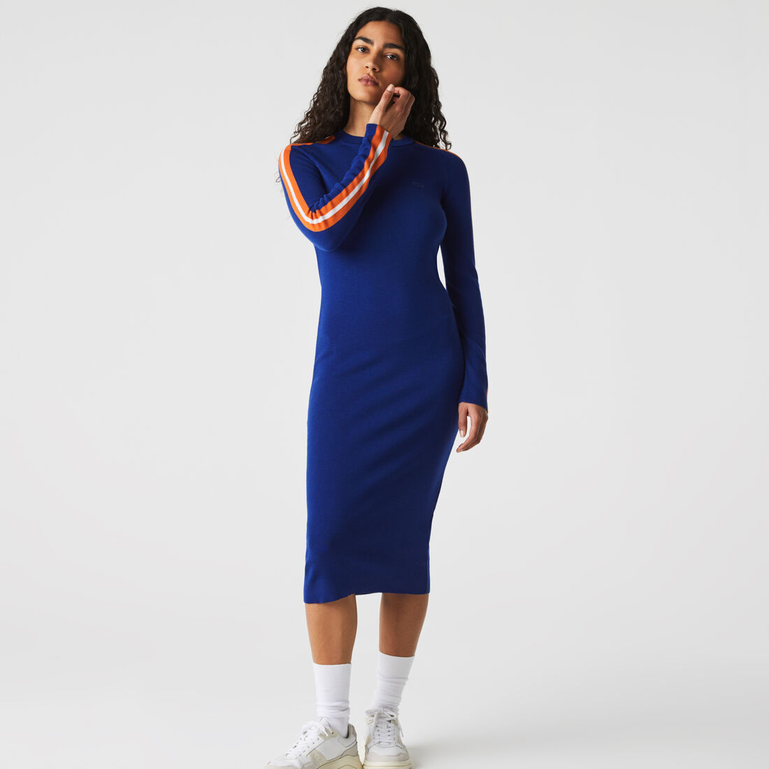 Lacoste Wool Long Sweater Women's Dress Blue | 462-VNTLYU