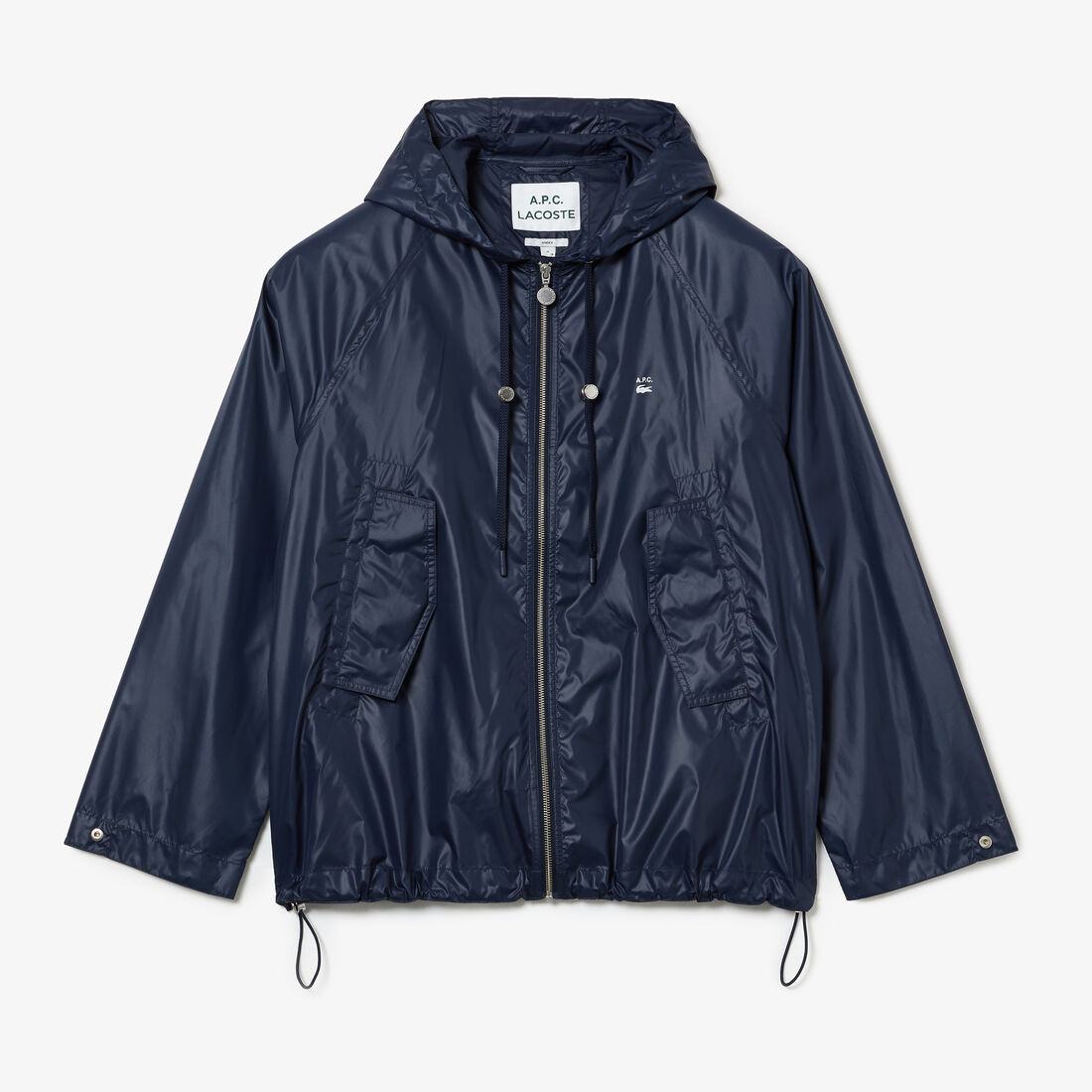 Lacoste X A.p.c. Water-resistant Nylon Hooded Men's Jackets Blue | 632-ELVDHS