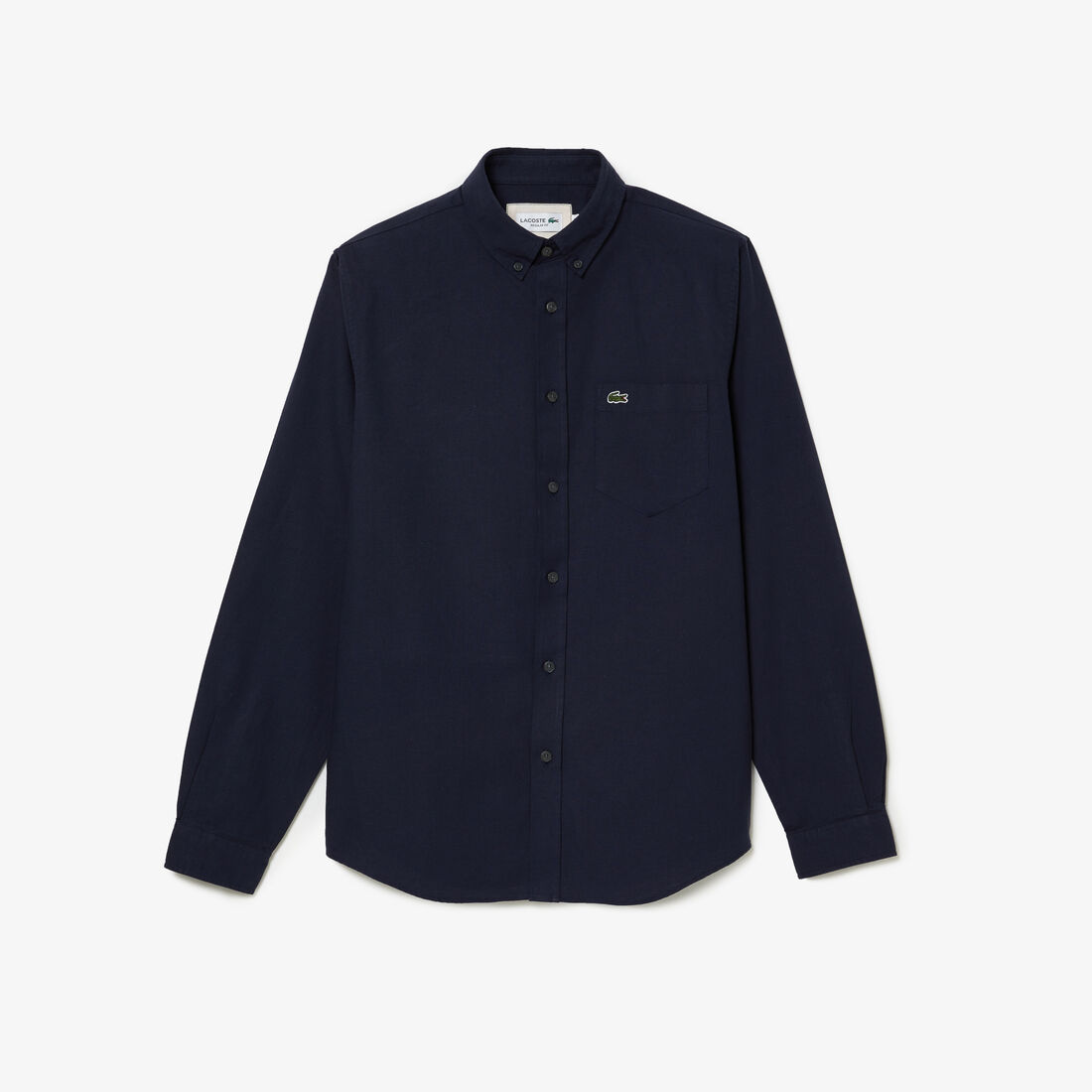 Lacoste Buttoned Collar Oxford Cotton Men's Shirts Navy Blue | 659-IPSOZQ