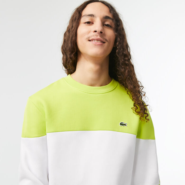 Lacoste Classic Colourblock Branded Men's Sweatshirts Yellow / White | 496-IDJNCE