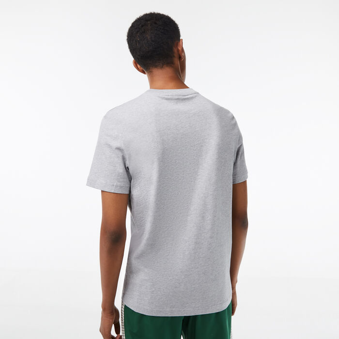 Lacoste Cotton Jersey Print Men's T Shirts Grey | 503-RYDOLN