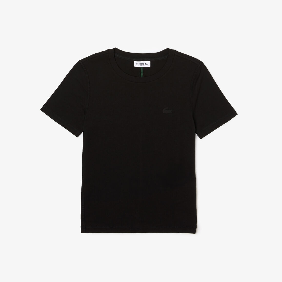 Lacoste Crew Neck Cotton Blend Women's T Shirts Black | 164-YOKLMJ