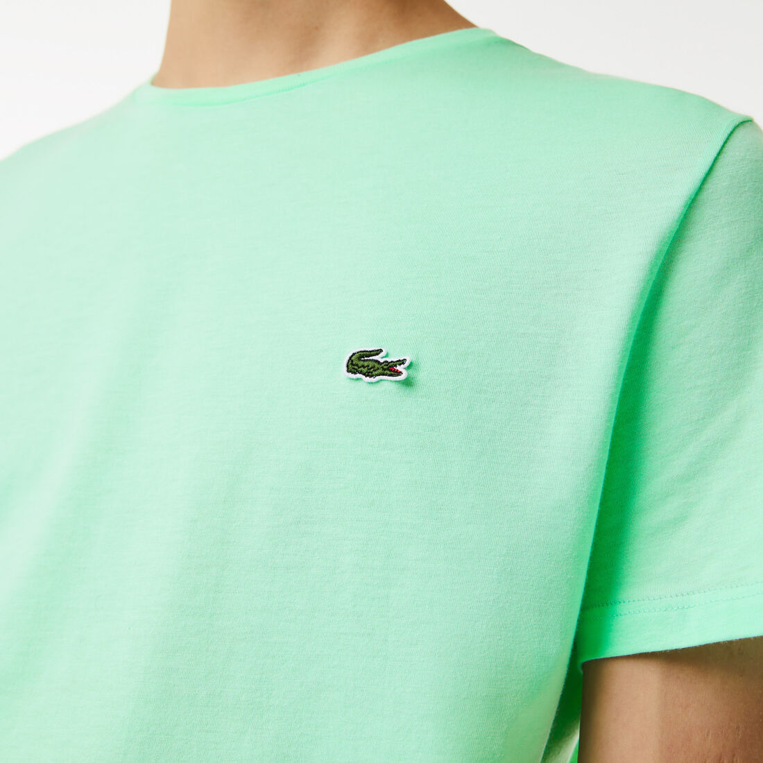 Lacoste Crew Neck Pima Cotton Jersey Men's T Shirts Light Green | 158-FJORIL