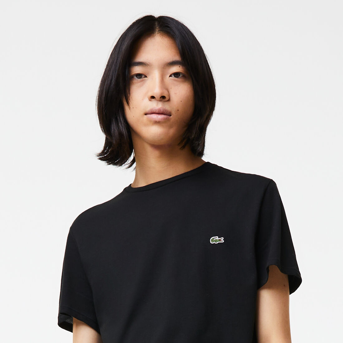 Lacoste Crew Neck Pima Cotton Jersey Men's T Shirts Black | 174-ITMCXO