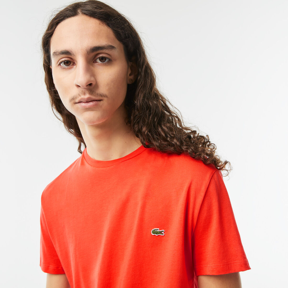 Lacoste Crew Neck Pima Cotton Jersey Men's T Shirts Orange | 352-MDRTUP