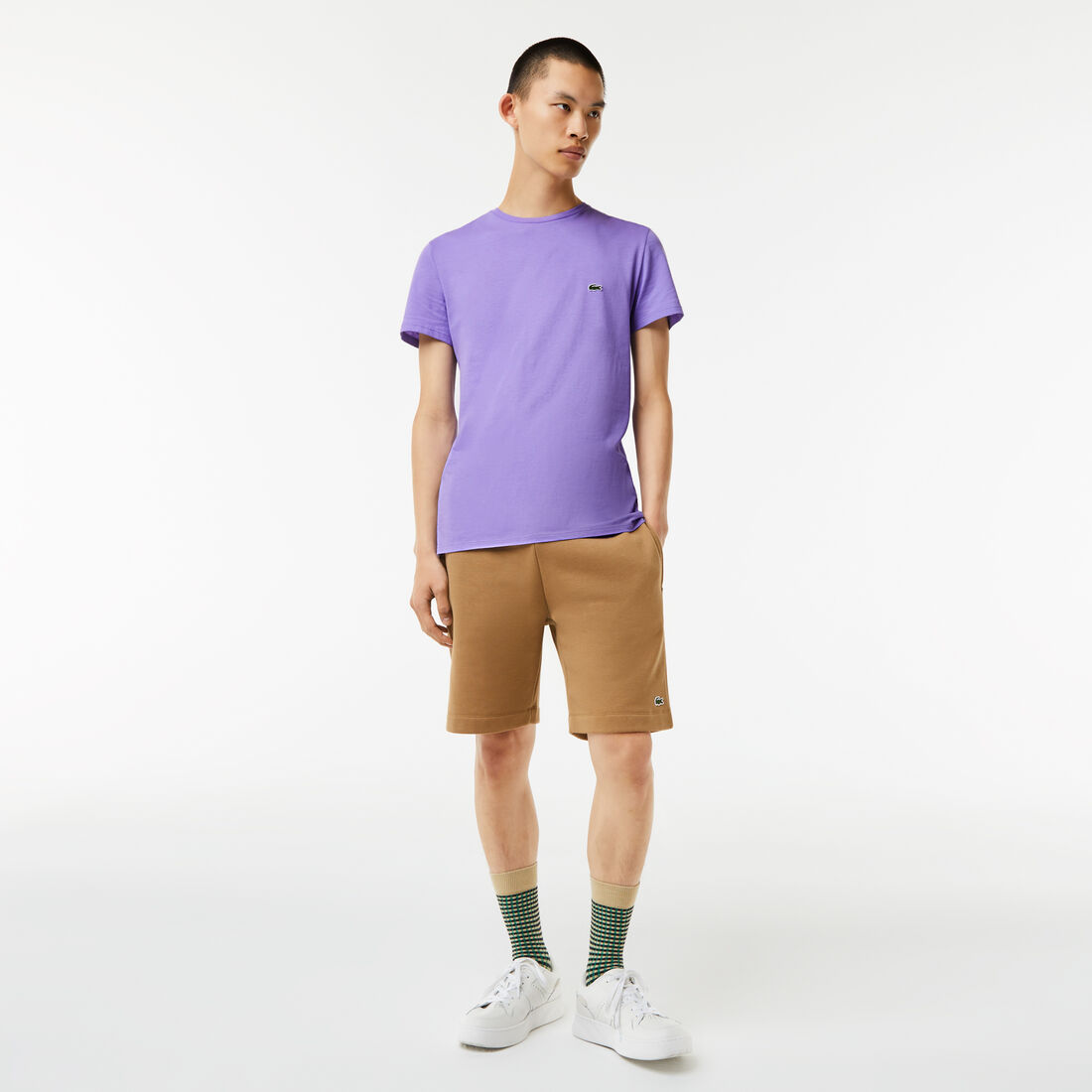 Lacoste Crew Neck Pima Cotton Jersey Men's T Shirts Purple | 395-KCWLFO