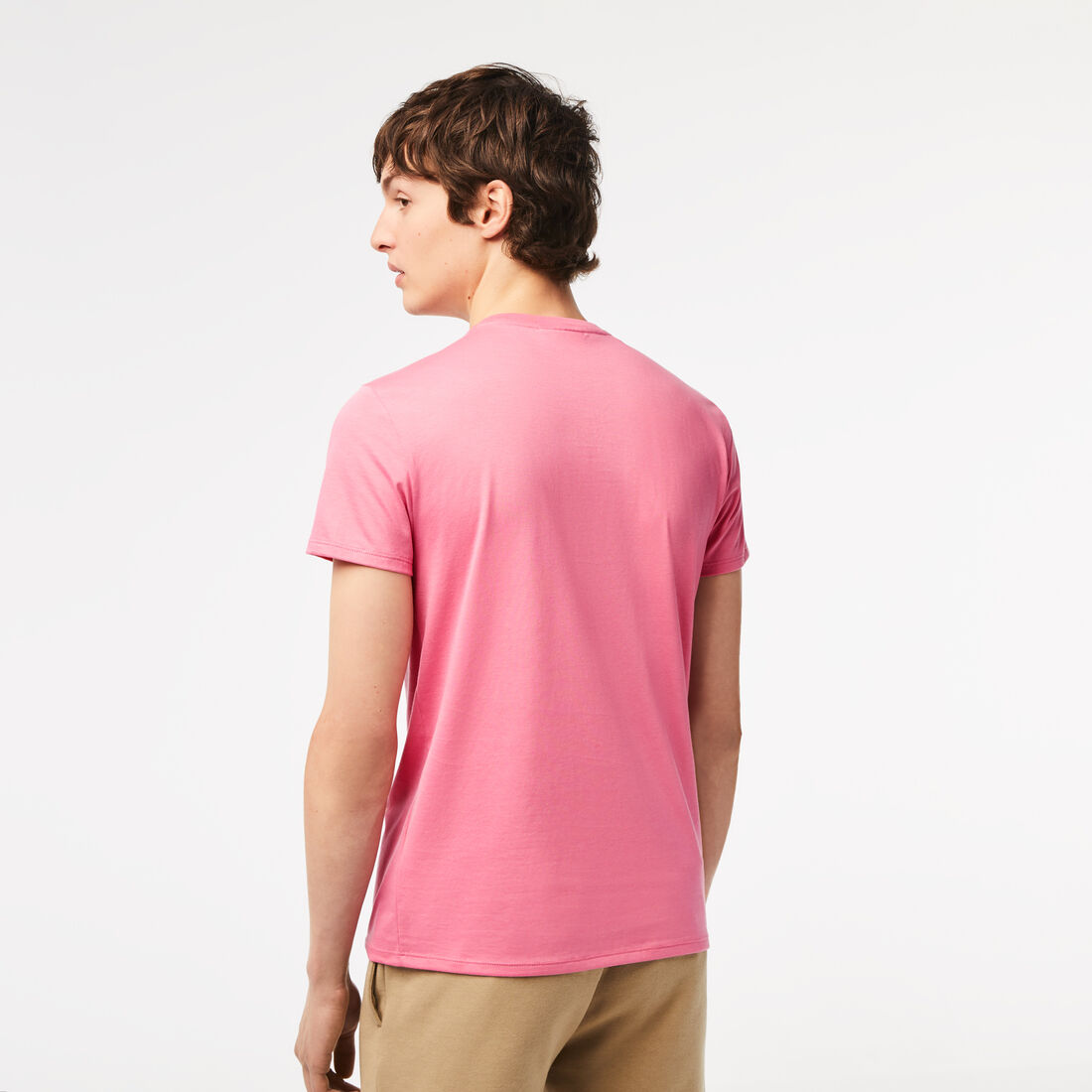 Lacoste Crew Neck Pima Cotton Jersey Men's T Shirts Pink | 398-EVKHZO