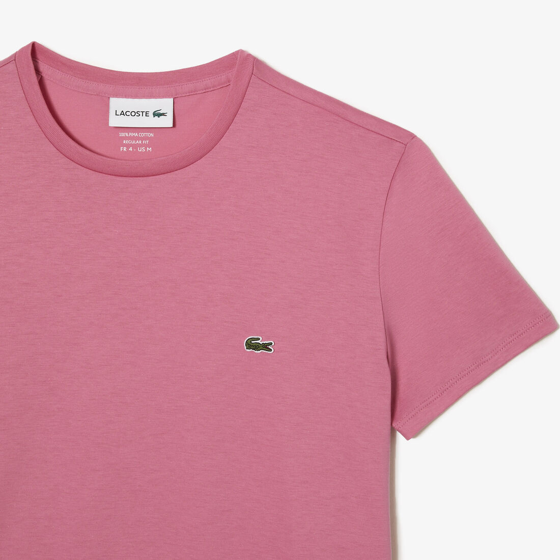 Lacoste Crew Neck Pima Cotton Jersey Men's T Shirts Pink | 398-EVKHZO