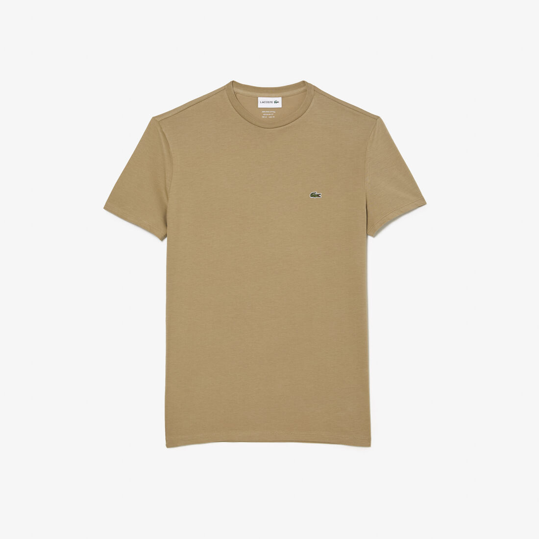 Lacoste Crew Neck Pima Cotton Jersey Men's T Shirts Beige | 619-OWRMLP