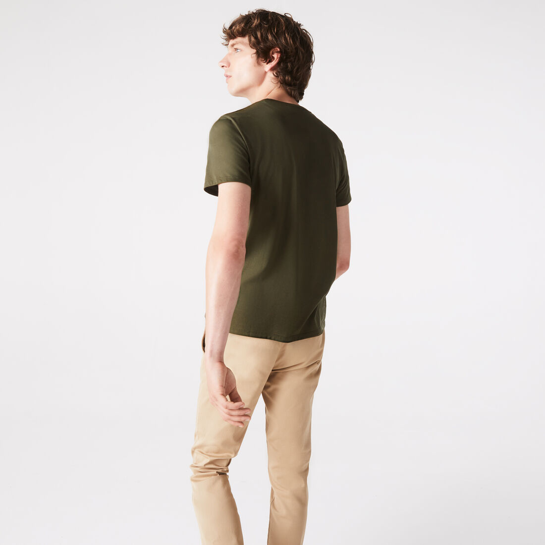 Lacoste Crew Neck Pima Cotton Jersey Men's T Shirts Khaki Green | 754-JPCOAL