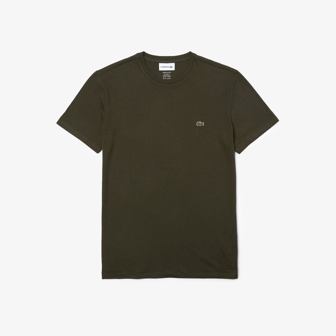 Lacoste Crew Neck Pima Cotton Jersey Men's T Shirts Khaki Green | 754-JPCOAL