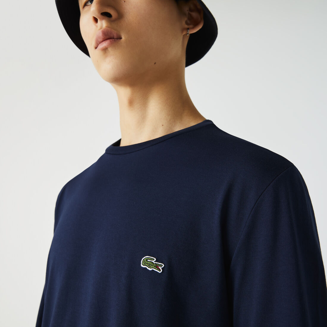 Lacoste Crew Neck Pima Cotton Jersey Men's T Shirts Navy Blue | 836-NEKBTC