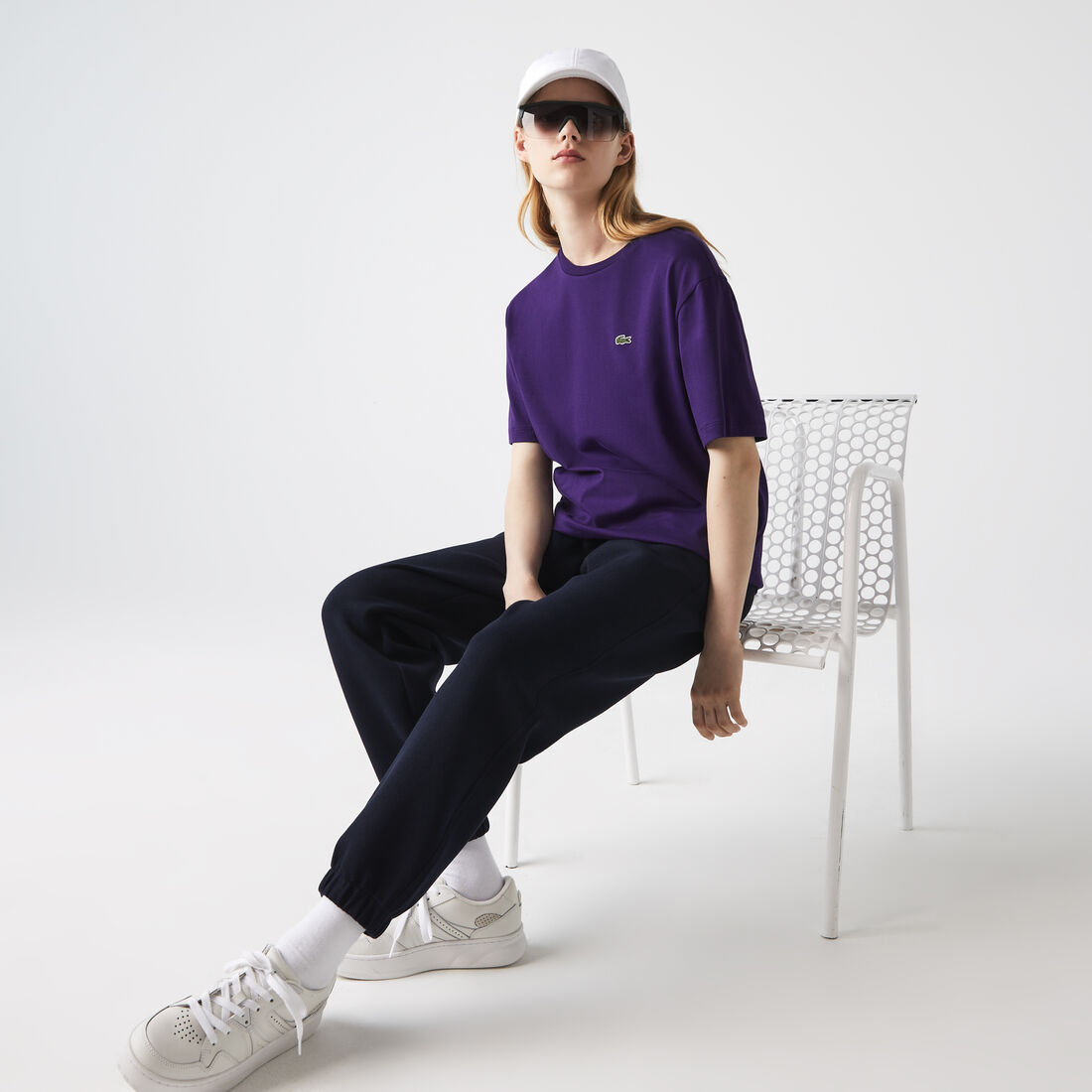 Lacoste Crew Neck Premium Cotton Women's T Shirts Purple | 182-RYKBHW