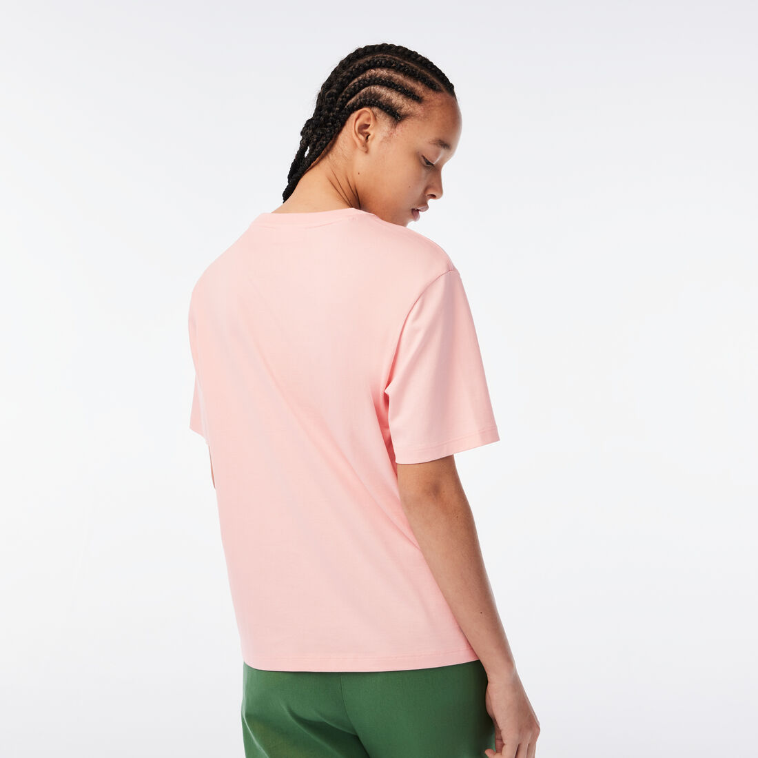 Lacoste Crew Neck Premium Cotton Women's T Shirts Pink | 305-XTNZJI