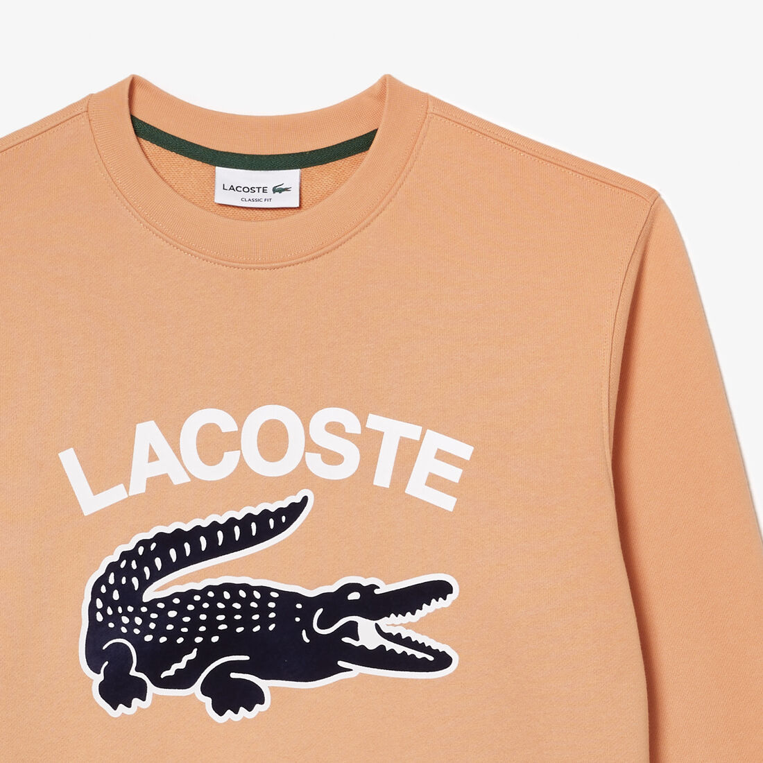 Lacoste Crocodile Print Crew Neck Men's Sweatshirts Light Orange | 321-EKMDNU