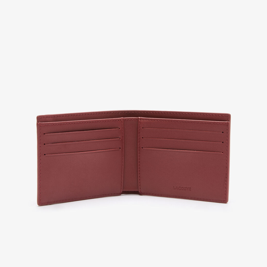 Lacoste Fitzgerald Branded Leather Foldable Men's Wallets Red | 314-OUIWZF