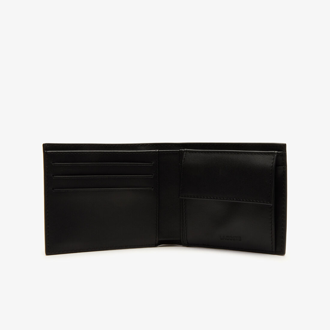 Lacoste Fitzgerald Leather And Card Holder Men's Wallets Black | 709-GOFDIS