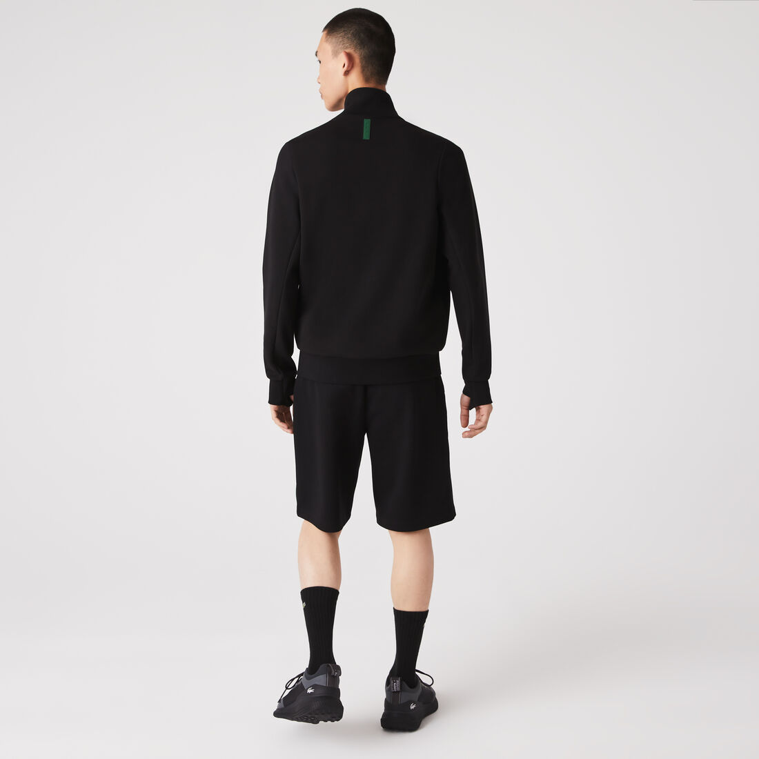 Lacoste High Neck Cotton Blend Zip Men's Sweatshirts Black | 409-SQGPIL