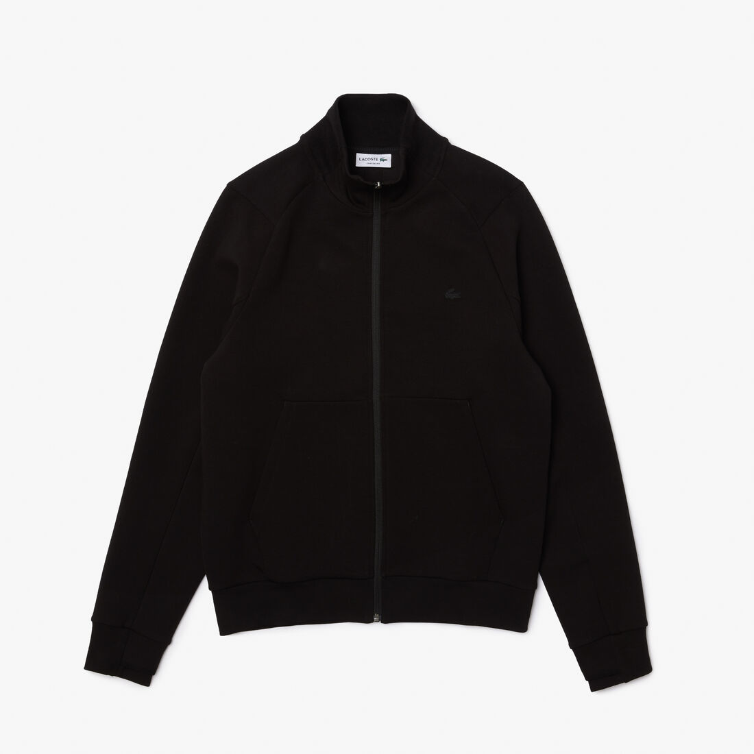 Lacoste High Neck Cotton Blend Zip Men's Sweatshirts Black | 409-SQGPIL