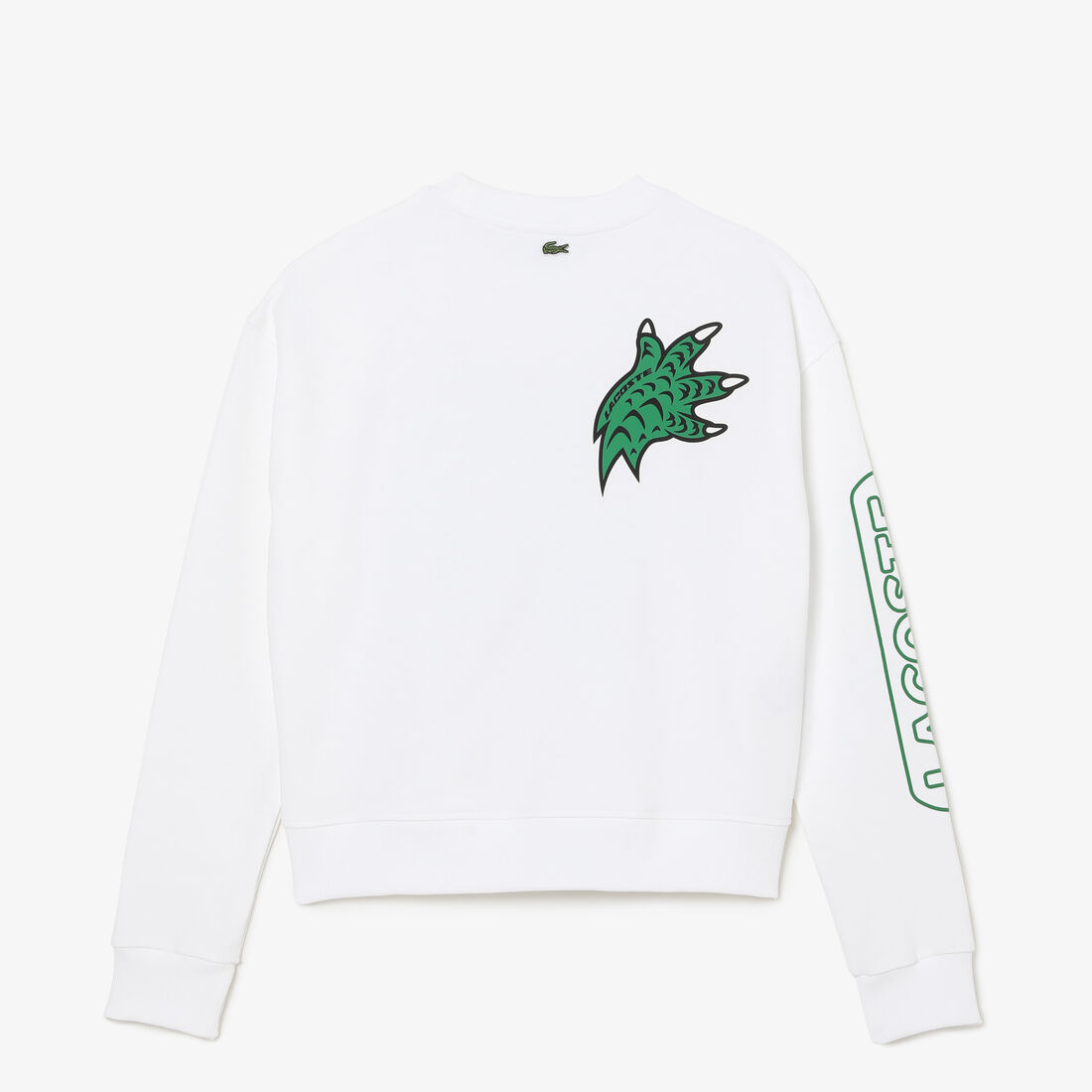 Lacoste Holiday Loose Fit Oversized Print And Branded Women's Sweatshirts White | 790-QRHIOW