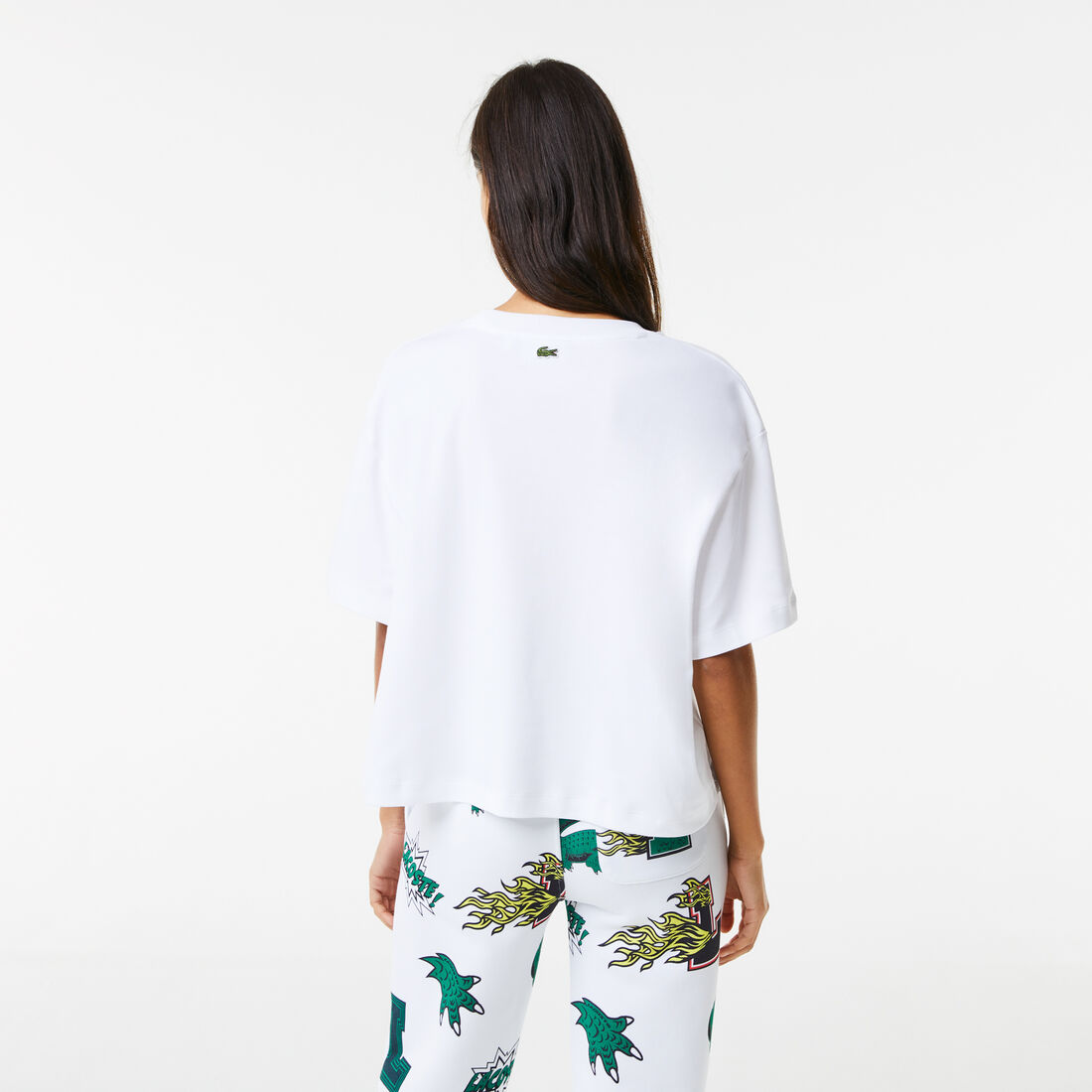 Lacoste Holiday Oversized Fit Organic Cotton Women's T Shirts White | 189-KEXANG