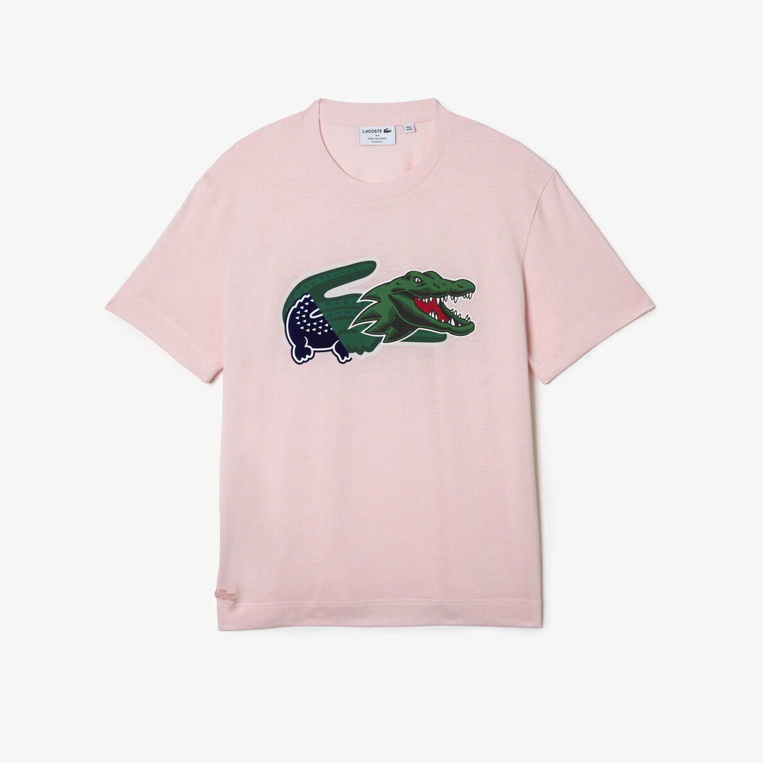 Lacoste Holiday Relaxed Fit Oversized Crocodile Men's T Shirts Light Pink | 024-IDNXGH