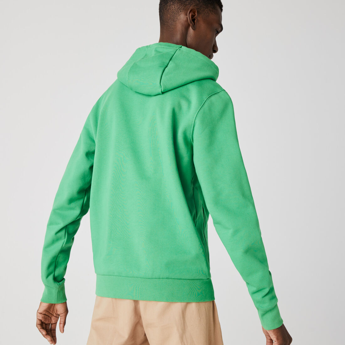 Lacoste Hooded Badge Men's Sweatshirts Green | 917-NZEJDL