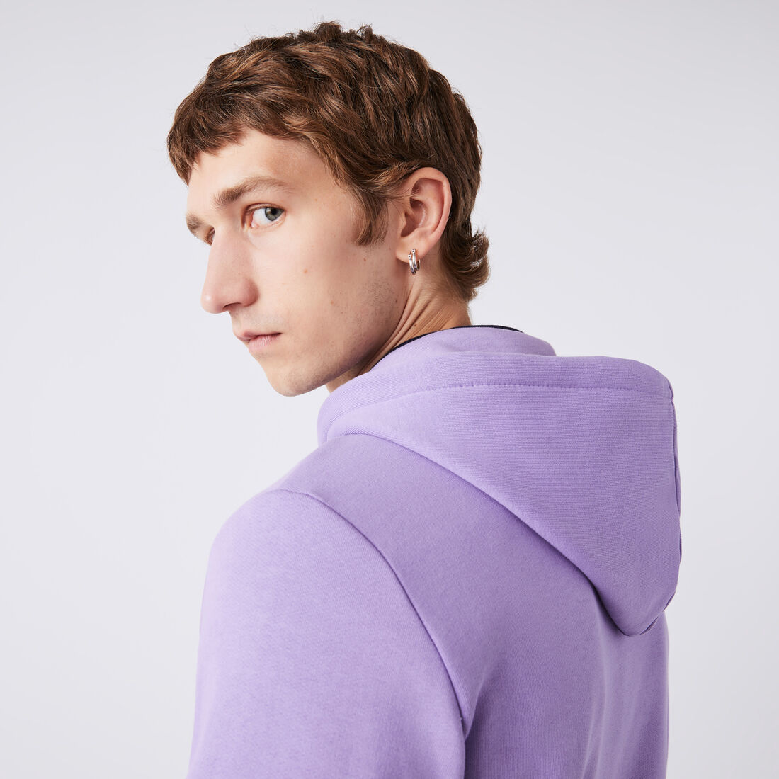 Lacoste Kangaroo Pocket Fleece Men's Sweatshirts Purple | 869-JGYNLX