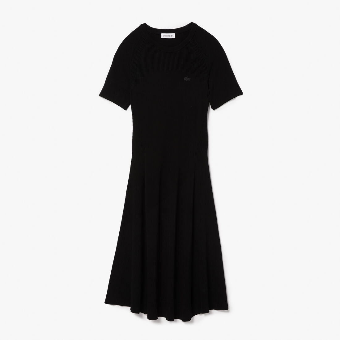 Lacoste Knit Details Women's Dress Black | 640-JOKCTX