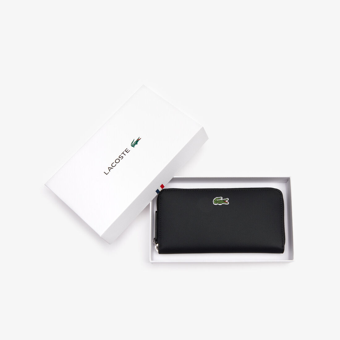 Lacoste L.12.12 Concept Petit Piqué 12 Card Zip Women's Wallets Black | 862-EYGVQC