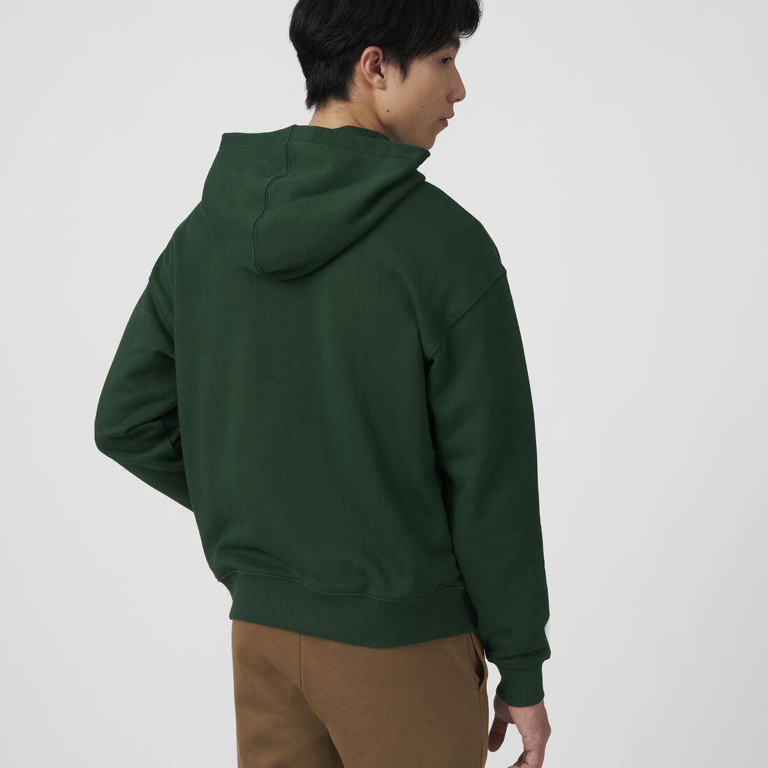 Lacoste Loose Fit Branded Monogram Hooded Men's Sweatshirts Green | 724-MZIANW