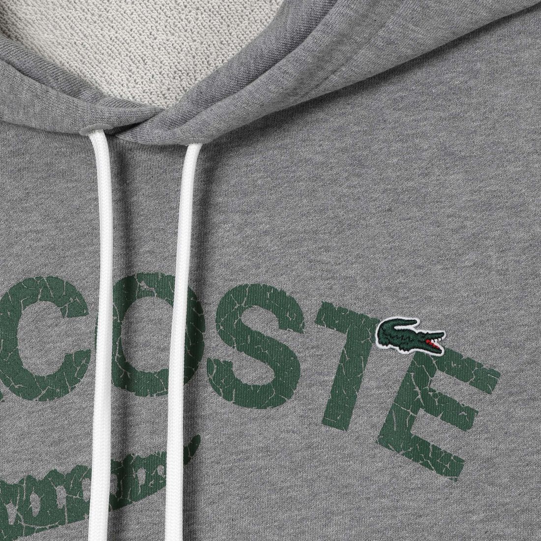 Lacoste Loose Fit Crocodile Hooded Men's Sweatshirts Grey | 603-JSAGNV