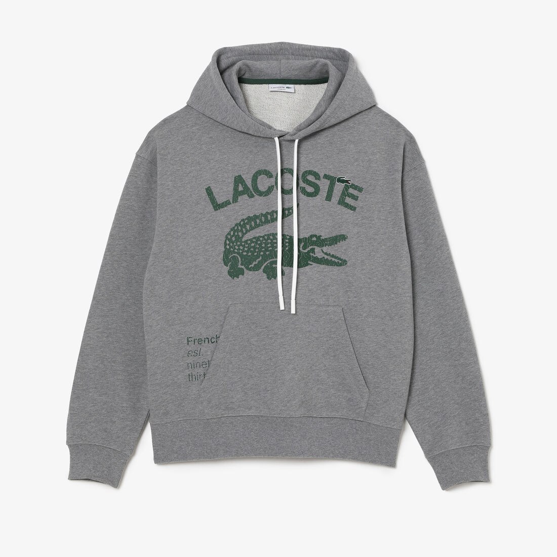 Lacoste Loose Fit Crocodile Hooded Men\'s Sweatshirts Grey | 603-JSAGNV