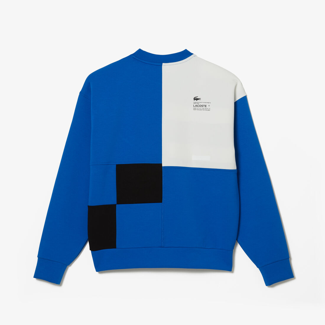 Lacoste Loose Fit Patchwork Effect Men's Sweatshirts Blue / White | 968-VMKSLF