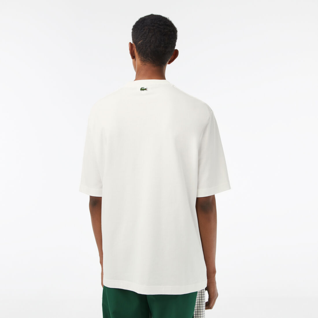 Lacoste Loose Fit Tennis Print Men's T Shirts White | 253-FKHUPX