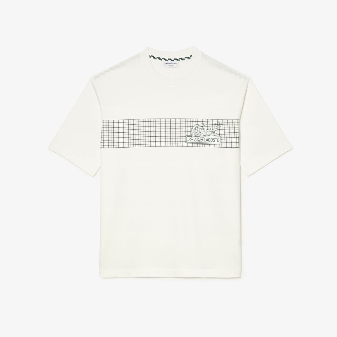 Lacoste Loose Fit Tennis Print Men's T Shirts White | 253-FKHUPX