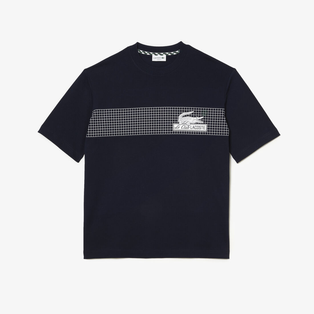 Lacoste Loose Fit Tennis Print Men's T Shirts Navy Blue | 458-GAYFJE