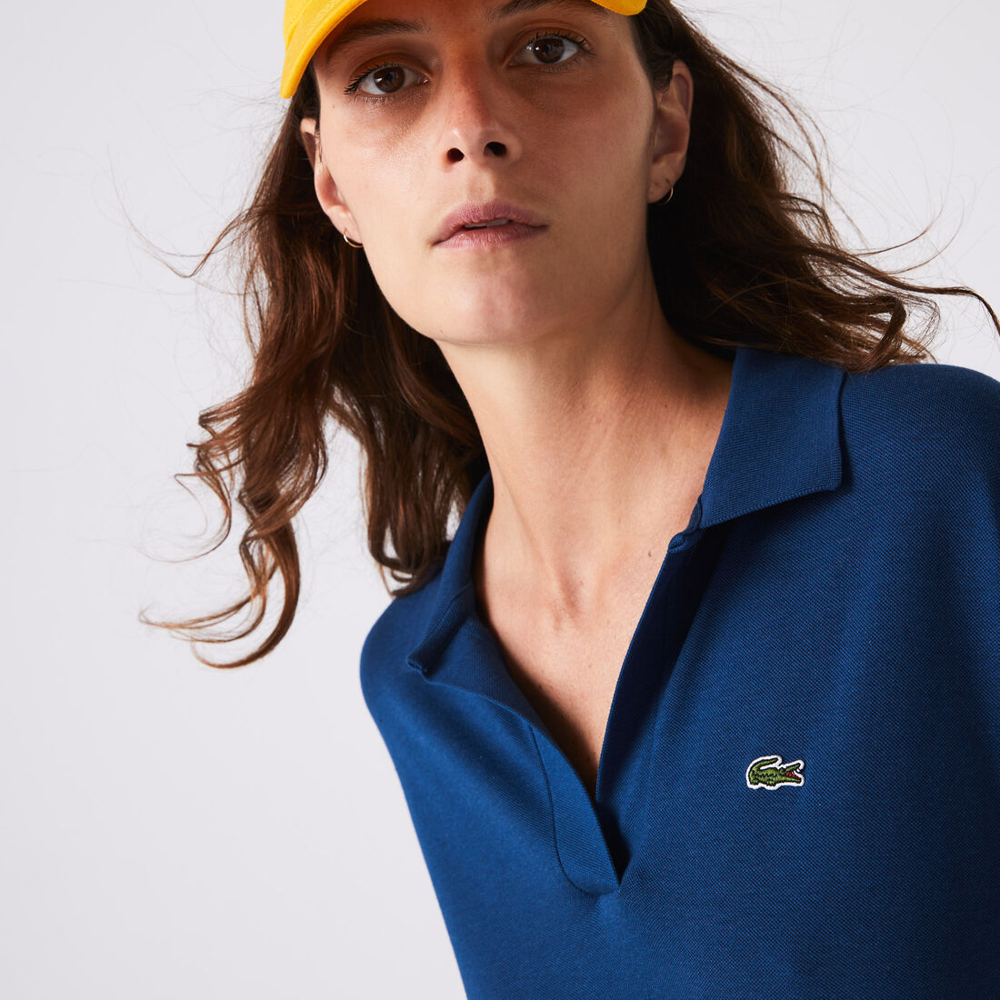 Lacoste Loose Fit V-neck Piqué Women's Dress Multicolor | 865-JRYGAP