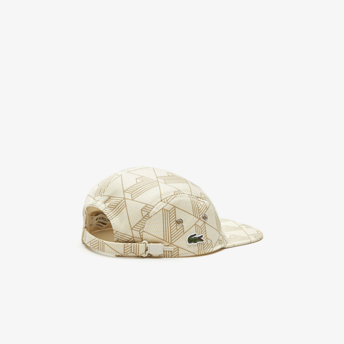 Lacoste Monogram Print Cotton Twill Men's Hats White / Beige | 376-LEJDVG