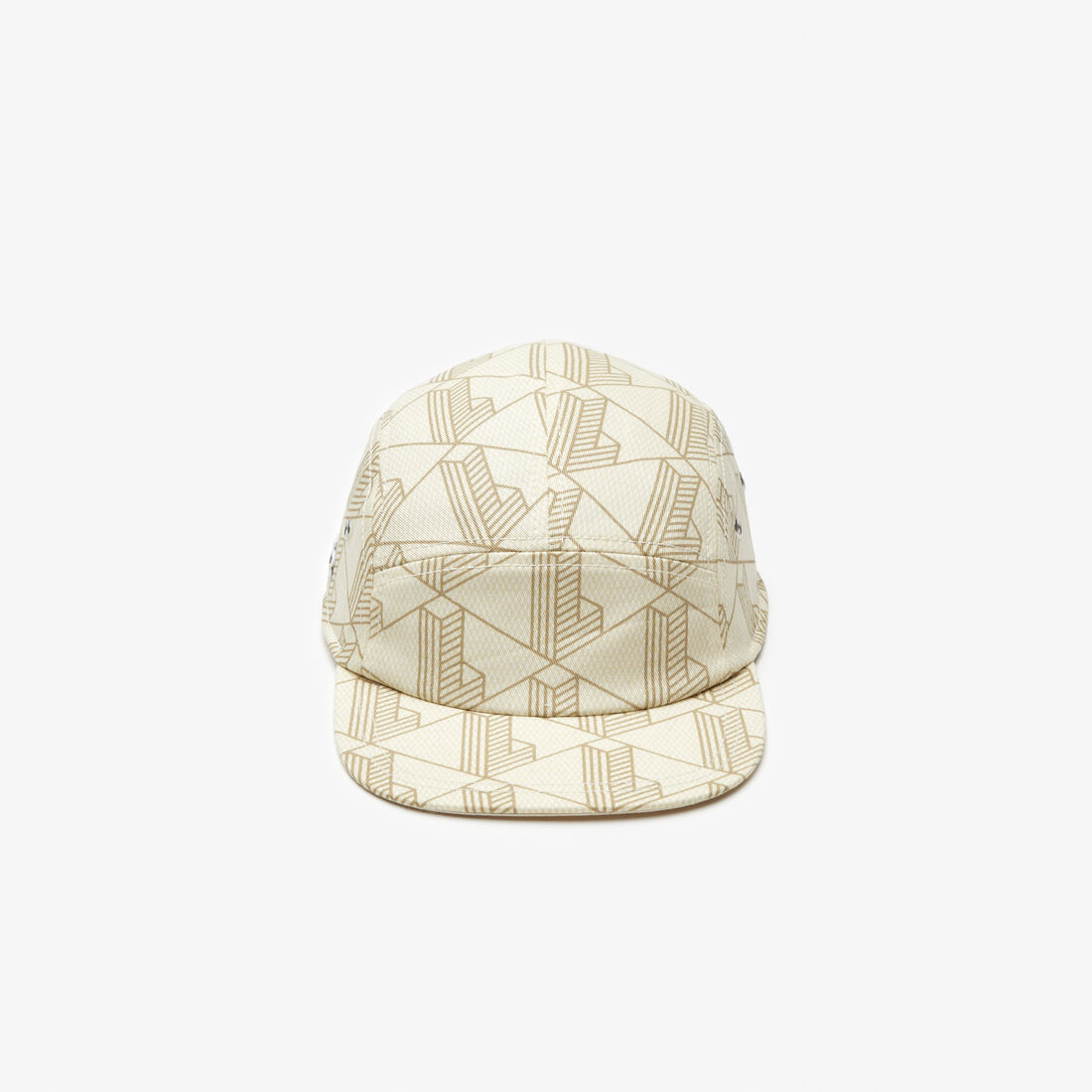 Lacoste Monogram Print Cotton Twill Men's Hats White / Beige | 376-LEJDVG