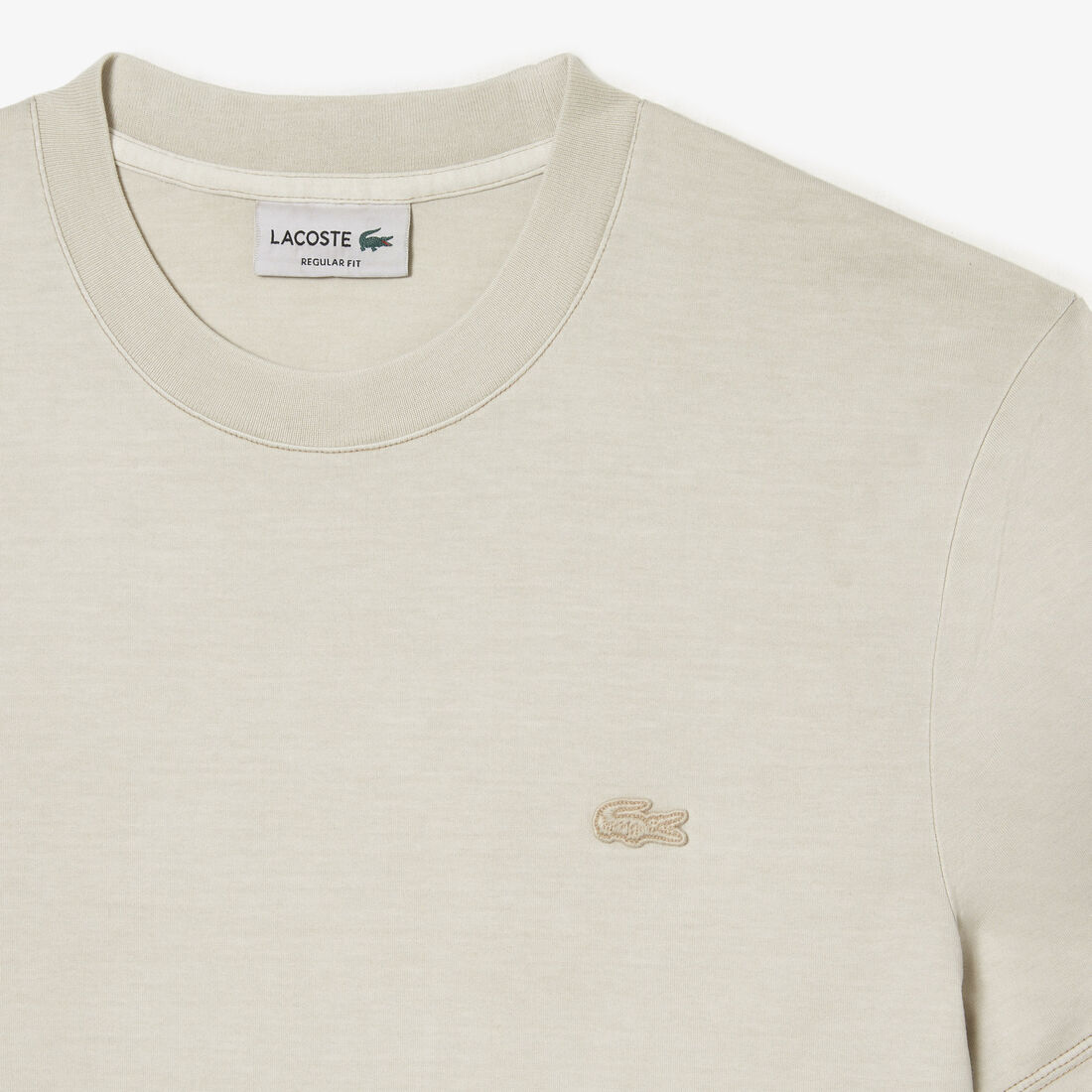 Lacoste Plain Organic Cotton Men's T Shirts Beige | 170-MGDLIS