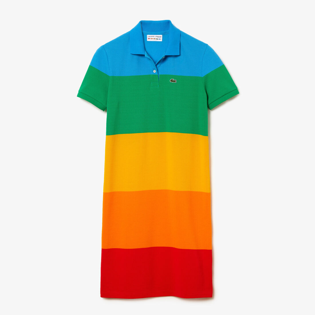 Lacoste Polaroid Collaboration Striped Cotton Piqué Women's Dress Multicolor | 251-LKQNFO