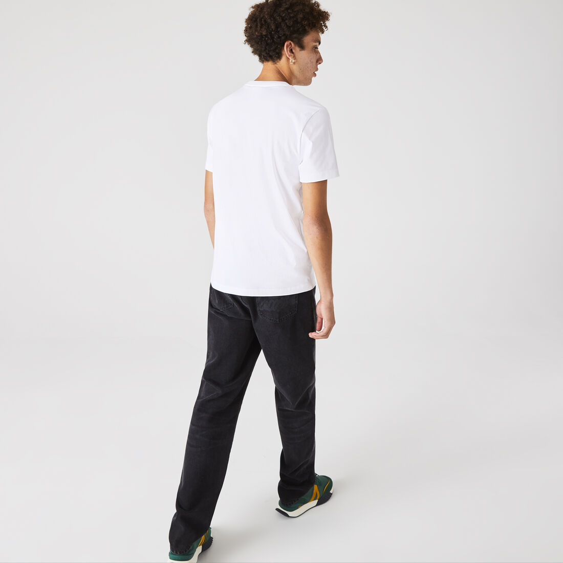 Lacoste Print Cotton Men's T Shirts White | 915-SFJDKW