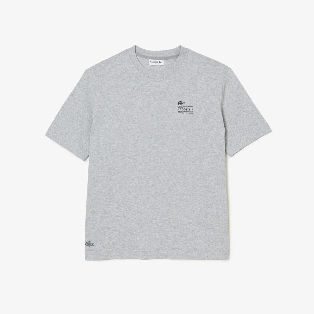 Lacoste Print Loose Fit Men's T Shirts Grey | 806-ISOETA