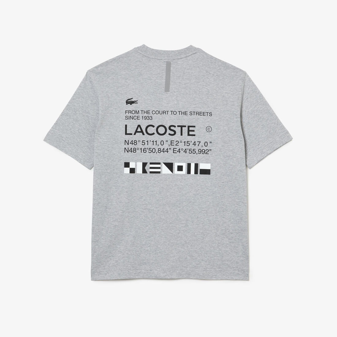 Lacoste Print Loose Fit Men's T Shirts Grey | 806-ISOETA